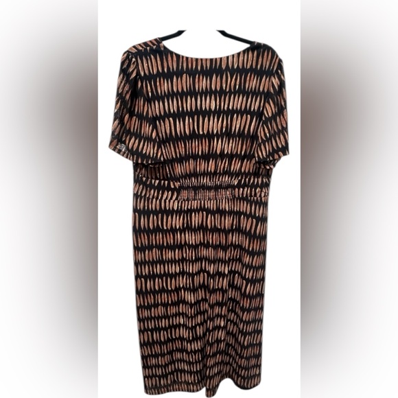 NEW PENN Addition Elle Woven Printed Dress with Short Sleeves 1X - Picture 9 of 11